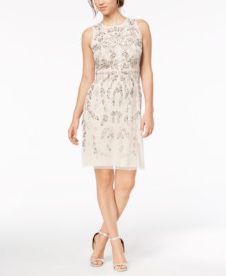 adrianna papell beaded a line dress