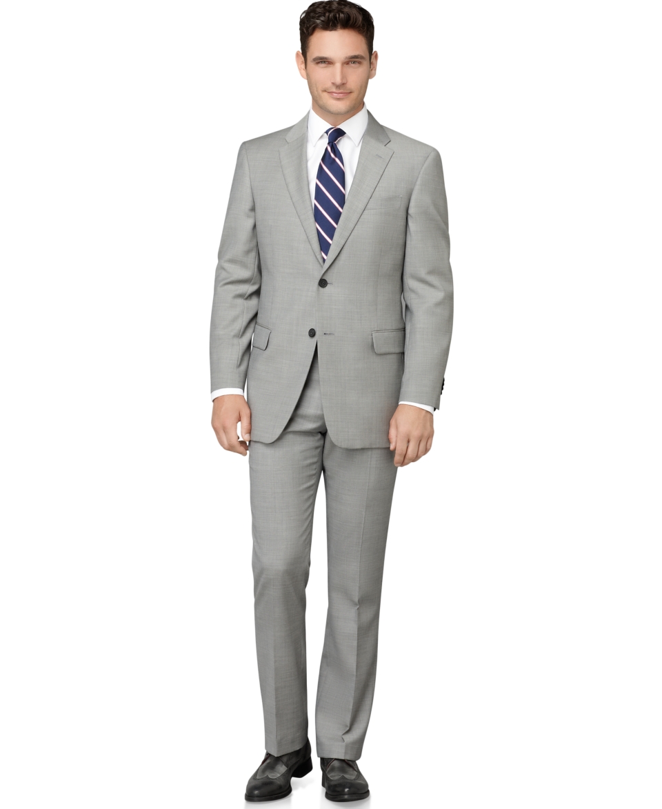 Hilfiger Suit Separates, Grey Sharkskin Slim Fit   Mens Suit Separates 