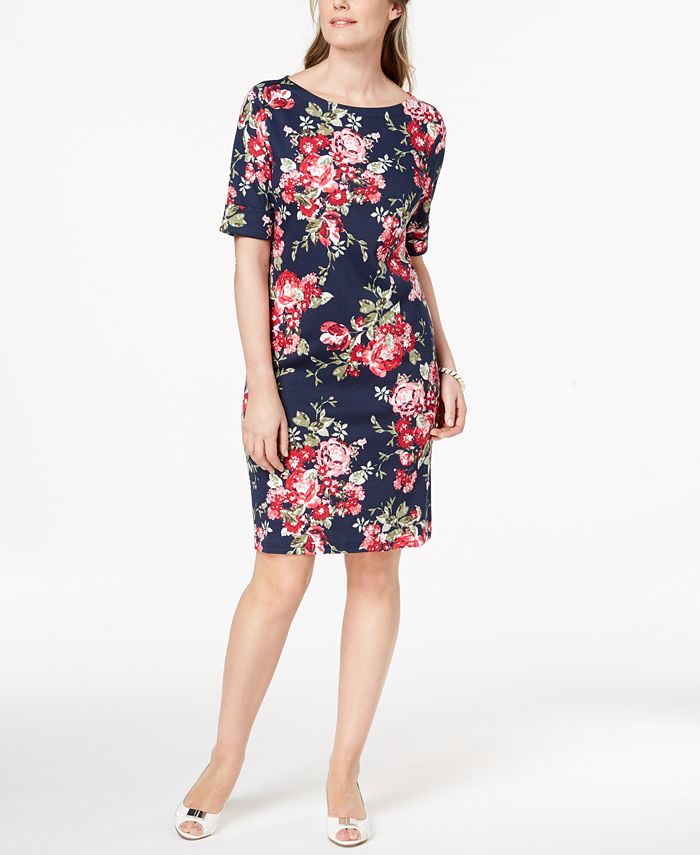 Karen Scott Petite FloralPrint Dress, Created for Macy's & Reviews