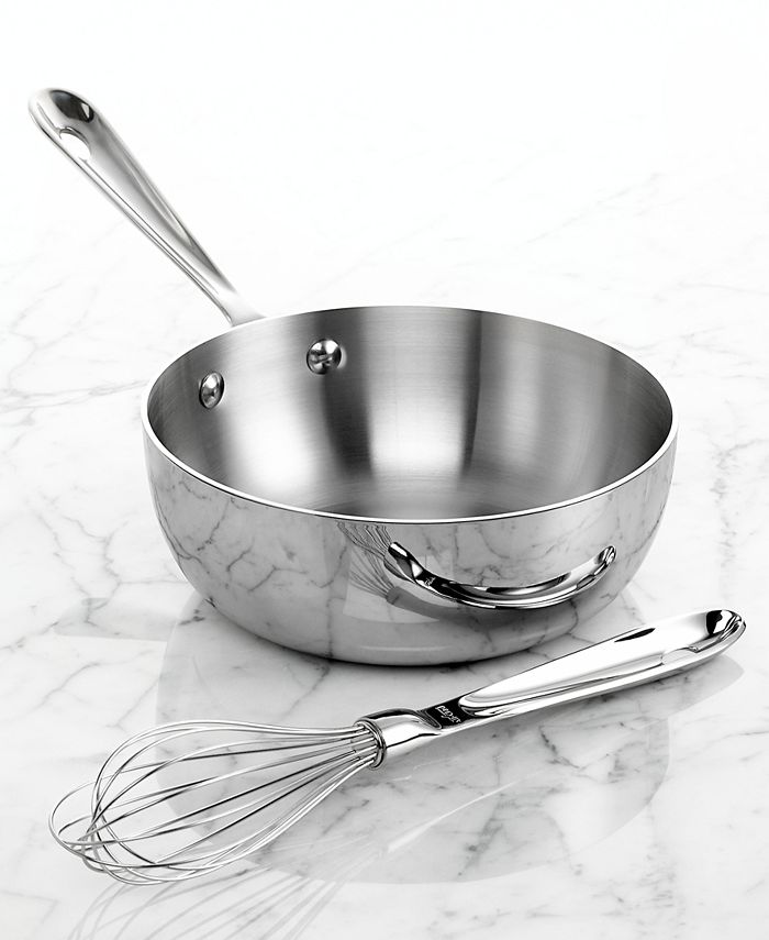 AllClad Stainless Steel 2 Qt. Saucier with Whisk & Reviews Cookware