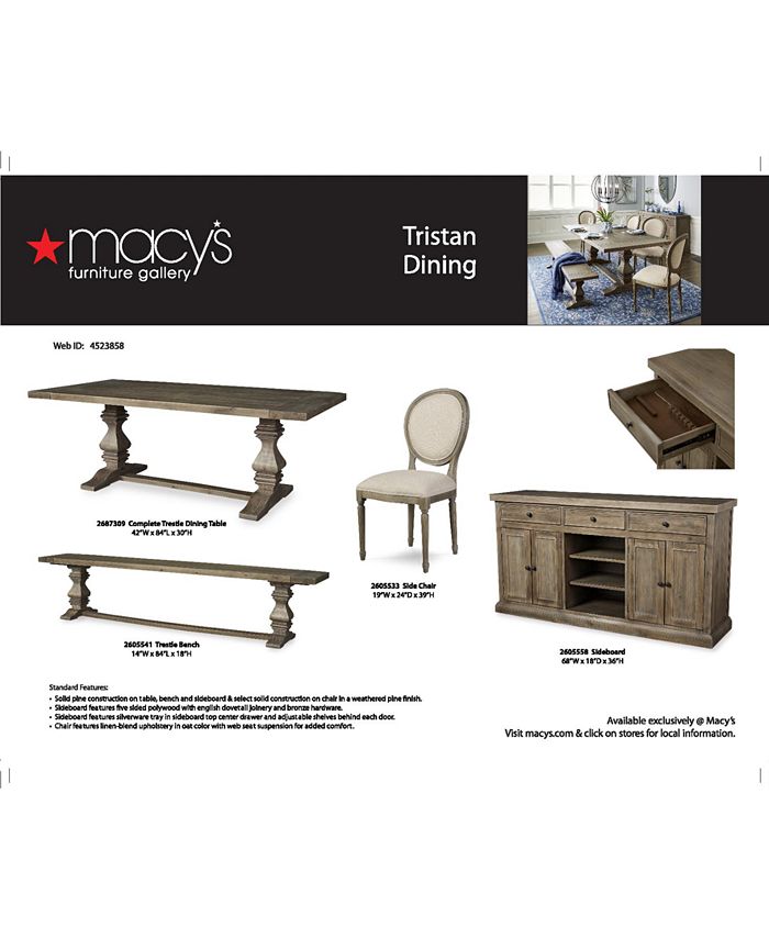 Furniture Tristan Trestle Dining Furniture Collection, Created for Macy