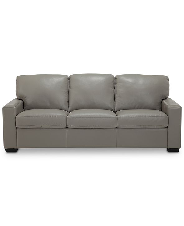 Furniture Ennia 82" Leather Queen Sleeper Sofa, Created for Macy's