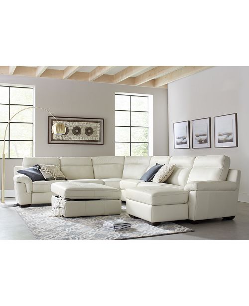 Furniture Julius Ii 5 Pc Leather Sectional Sofa With 2 Power Recliners Power Headrests Usb Power Outlet Created For Macy S Reviews Furniture Macy S