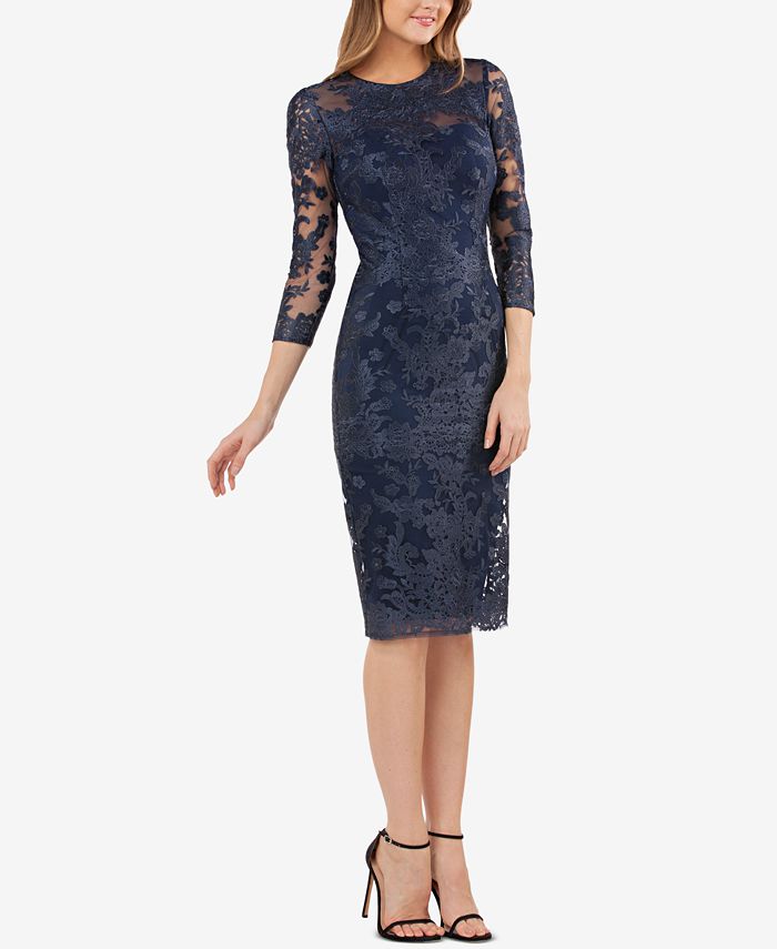 JS Collections Embroidered Lace Sheath Dress & Reviews