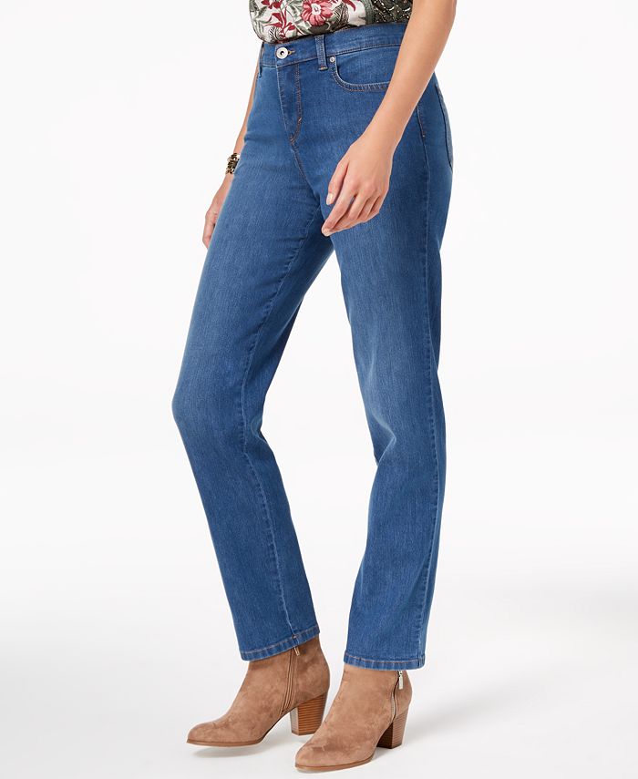 Style & Co Tummy-Control High Rise Straight-Leg Jeans, Created for Macy ...