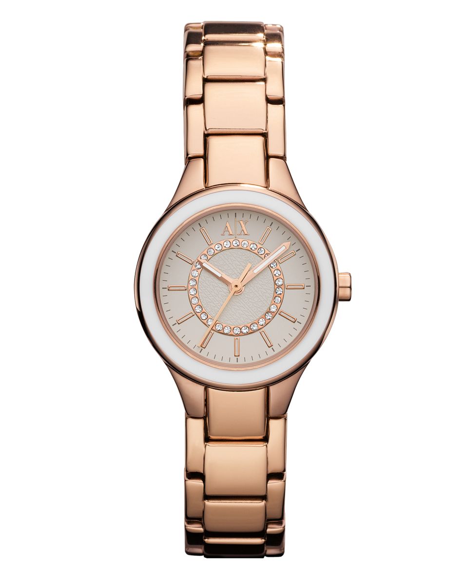 Armani Exchange Watch, Womens Rose Gold tone Stainless Steel