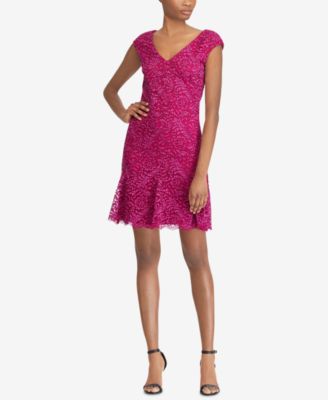 macy's purple lace dress
