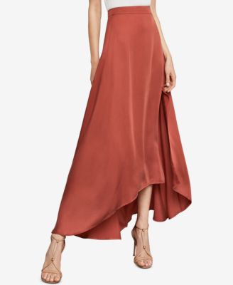 satin asymmetric maxi skirt