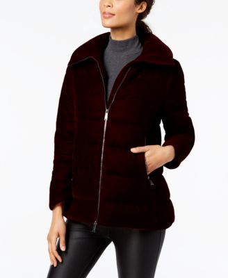 velvet long puffer coat