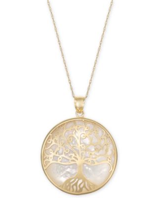 mother of pearl tree of life necklace