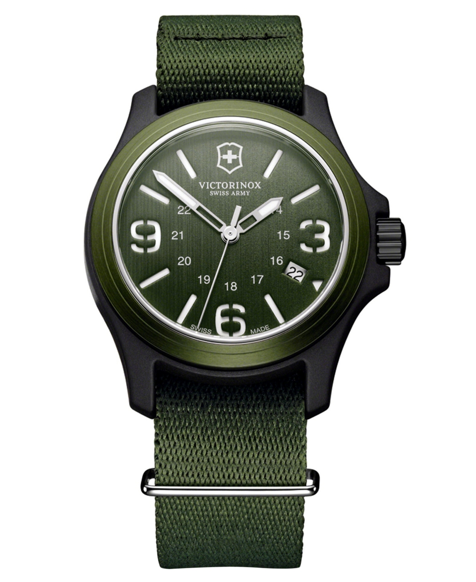 Victorinox Swiss Army Watch, Mens Green Nylon Strap 241514