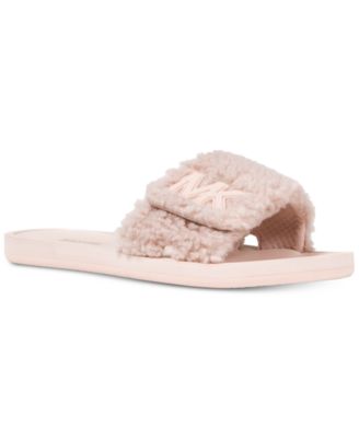 Michael Kors MK Faux Fur Slide Sandals 