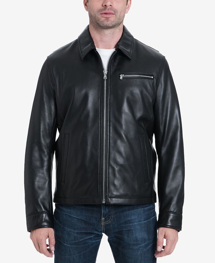 Michael Kors Men's James Dean Leather Jacket, Created for Macy's ...