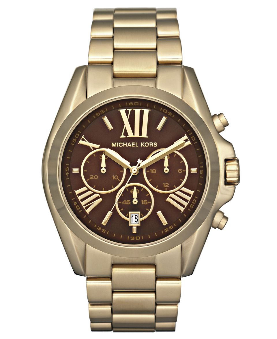 Michael Kors Watch, Womens Chronograph Bradshaw Gold Plated Stainless