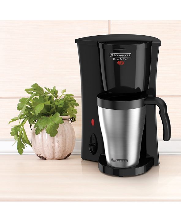 Black & Decker Brew 'n Go Personal Coffeemaker with Travel Mug, Black