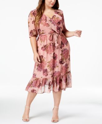 plus size chiffon wrap dress