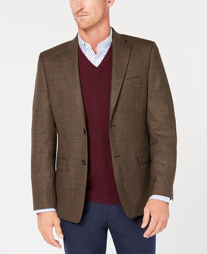 Lauren Ralph Lauren Men's SlimFit UltraFlex Stretch Light Brown Houndstooth Sport Coat