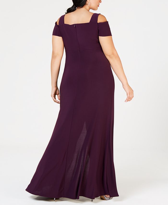 nightway plus size sequin flowy gown