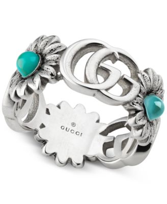 Gucci Multi-Stone Logo Flower Ring in 