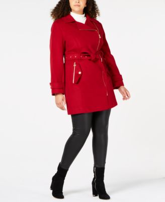 macys michael kors asymmetrical belted coat