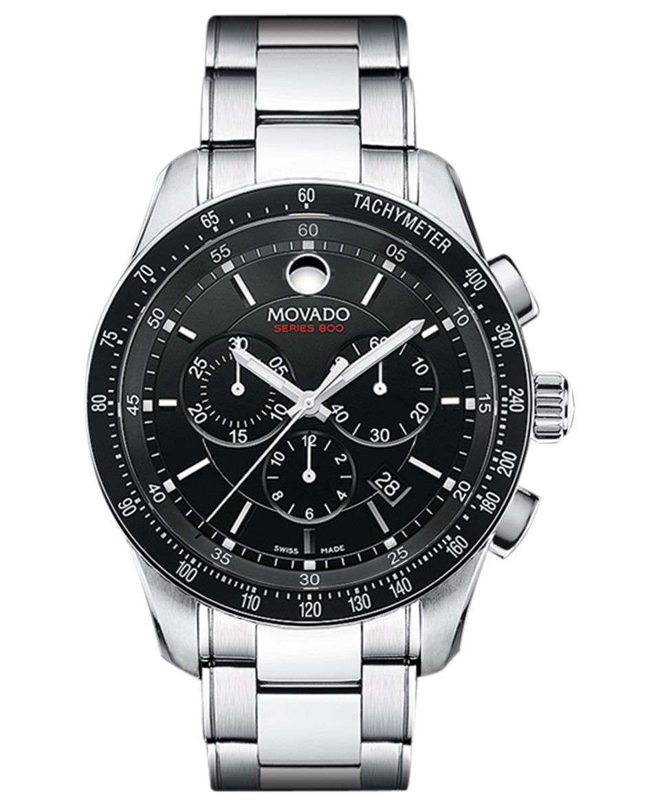 Movado Watch, Mens Swiss Chronograph Series 800 Stainless Steel