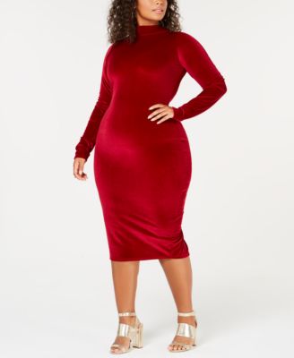 macy's plus size red dresses