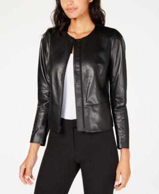 collarless leather jacket womens