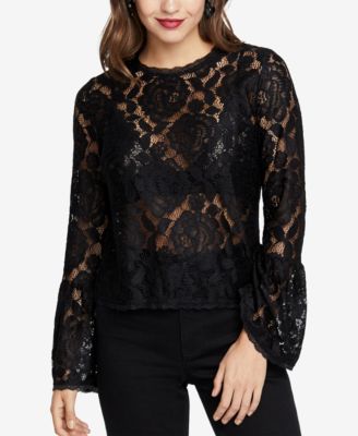 macy's black lace top