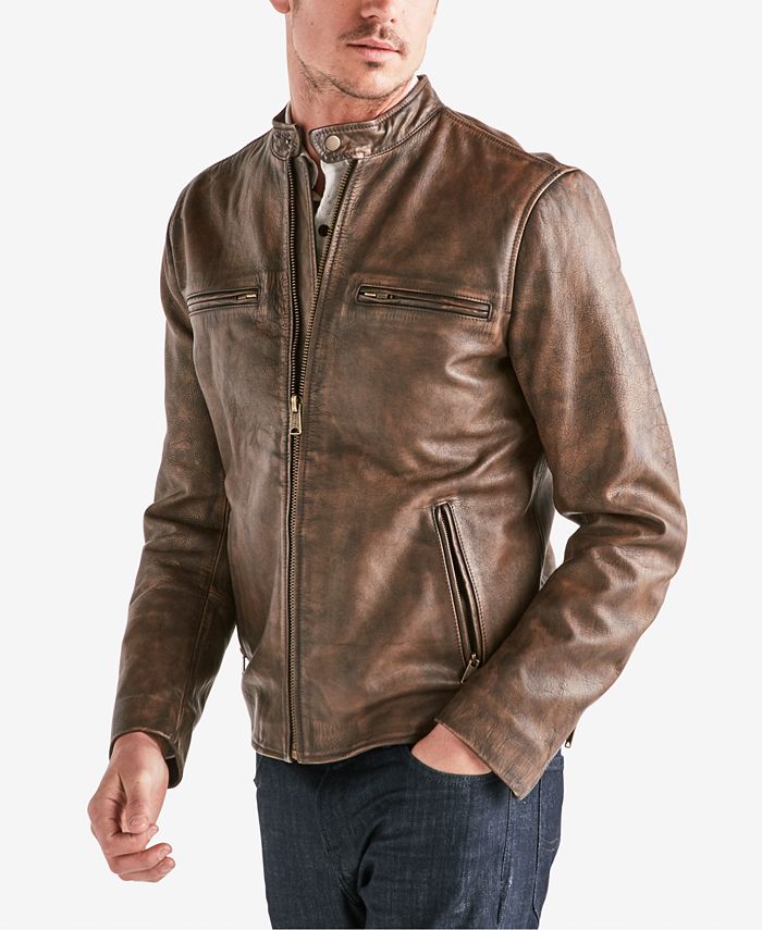 Lucky Brand Men's Vintage Leather Jacket & Reviews - Coats & Jackets ...