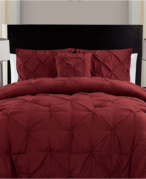 Vcny Home Carmen 4 Pc Pintuck Queen Comforter Set Reviews Bed In A Bag Bed Bath Macy S
