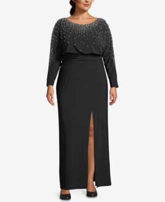 betsy & adam plus size capelet gown