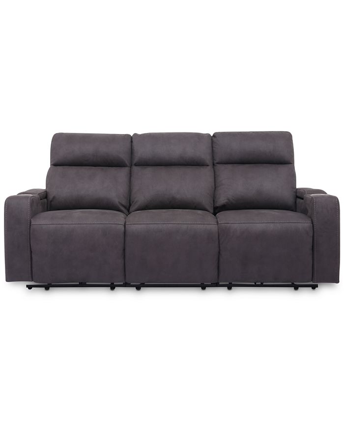 Furniture Oaklyn 84" Fabric Sofa with 2 Power Recliners, Power