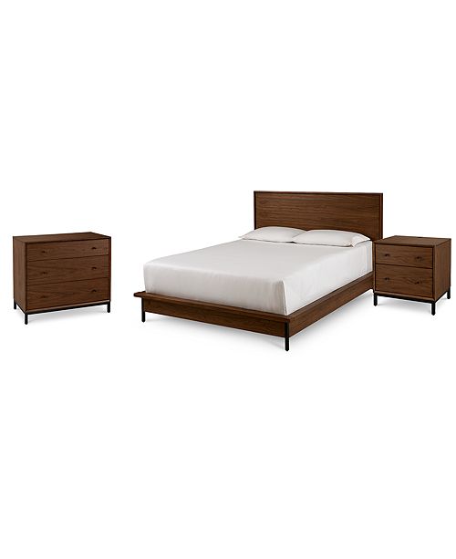 Furniture Oslo Bedroom Furniture 3 Pc Set Queen Bed Nightstand 3 Drawer Chest Created For Macy S Reviews Furniture Macy S