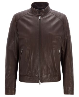 hugo boss leather jacket quality