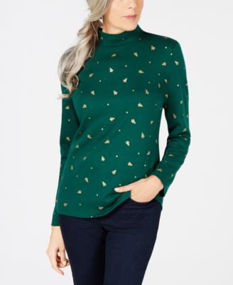 petite mock turtleneck tops