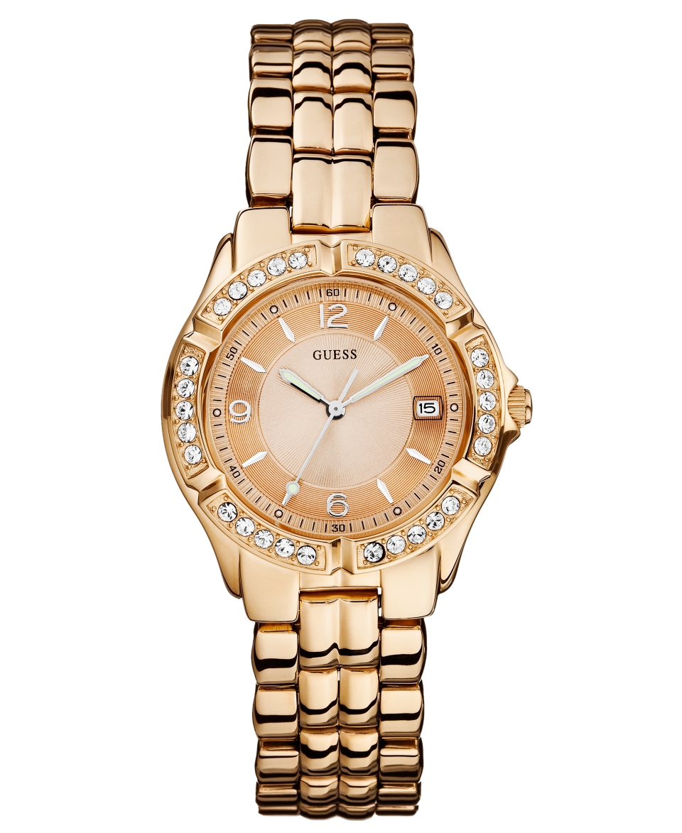 GUESS Watch, Womens Rose Gold Tone Stainless Steel Bracelet 36mm 