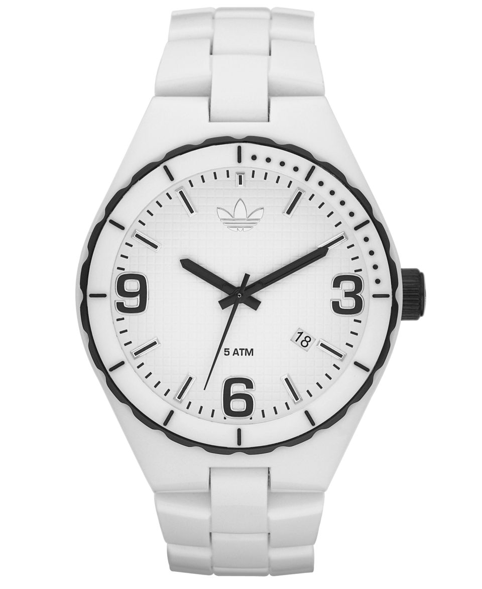 adidas Watch, Cambridge White Plastic Bracelet 44mm ADH2592