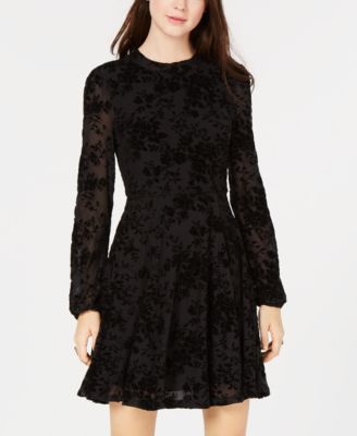 black velvet fit and flare dress