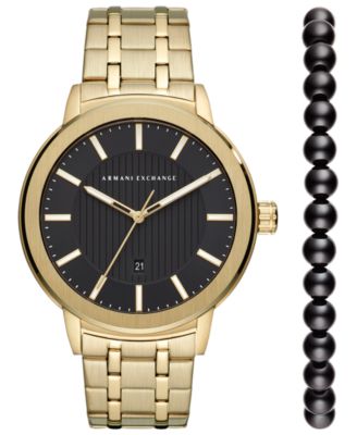 armani exchange gold watch mens