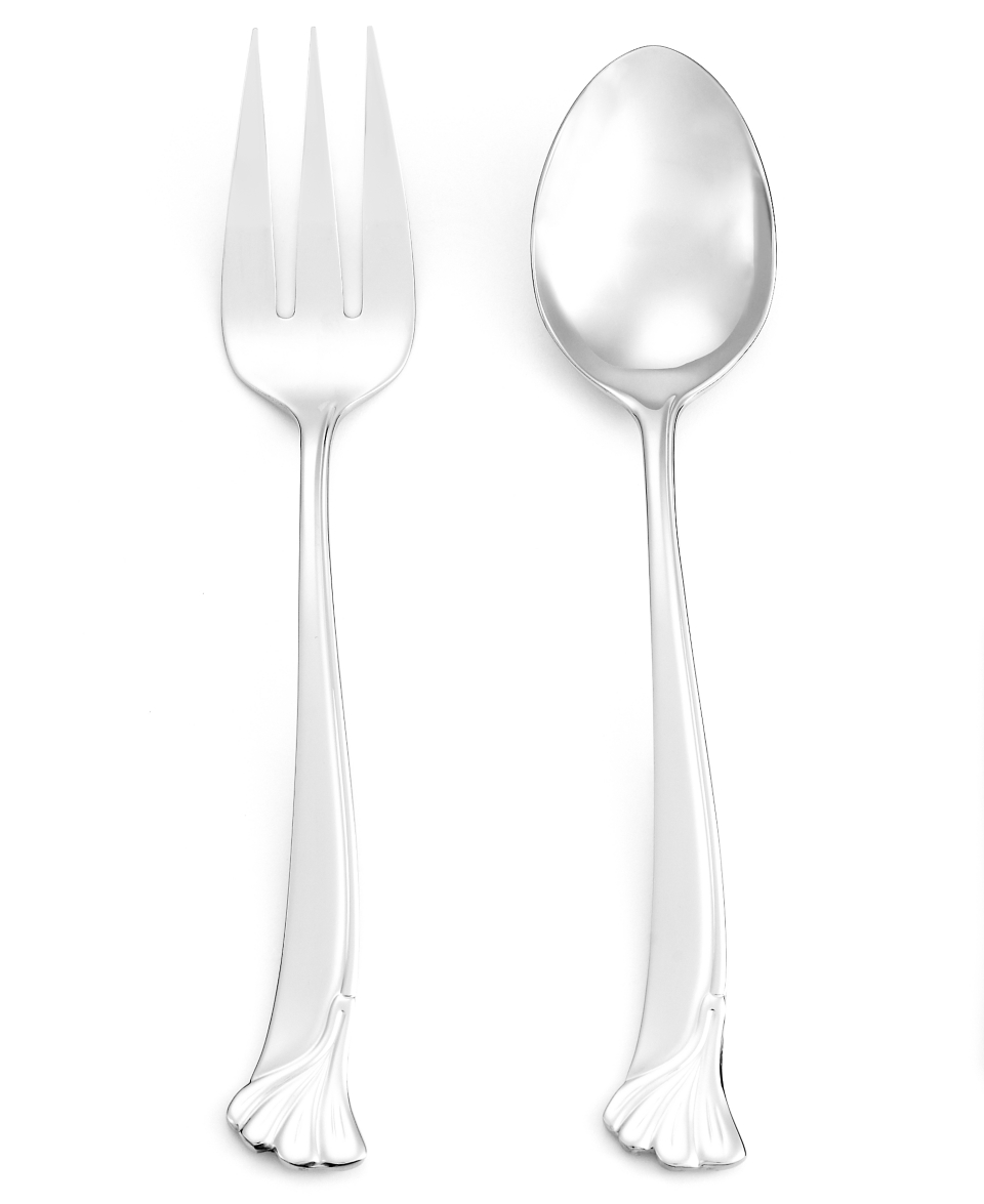 Ginkgo Flatware 18/10, Ginkgo Leaf 2 Piece Hostess Set   Flatware