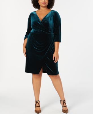 plus size green velvet