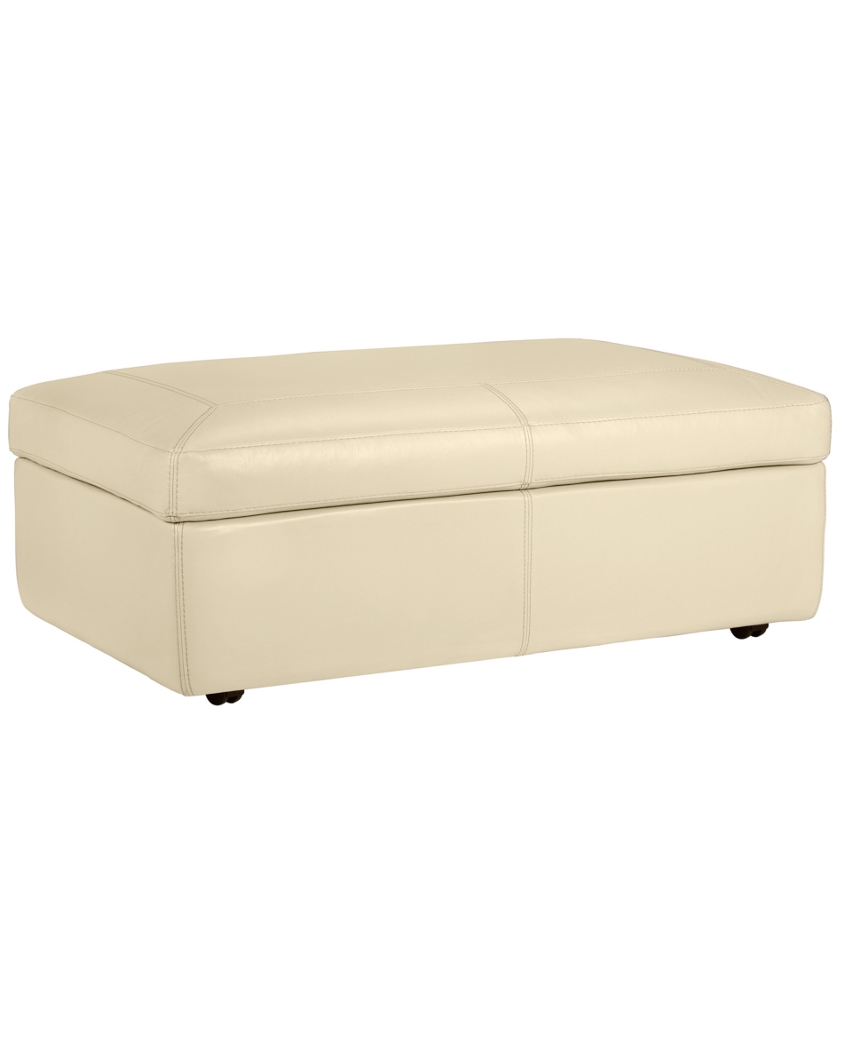 Franco Leather Ottoman, Storage 47W x 30D x 20H   Furniture