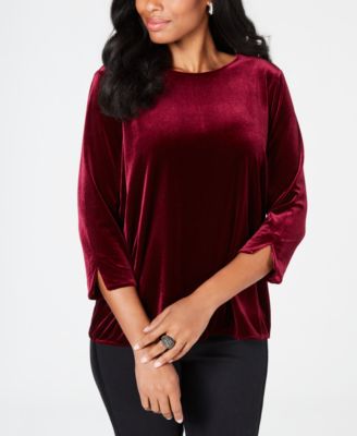 macys velvet tops