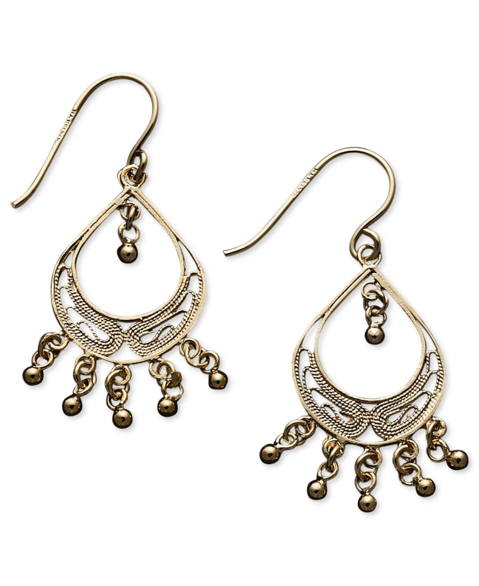 Giani Bernini 24k Gold over Sterling Silver Earrings, Filigree Drop