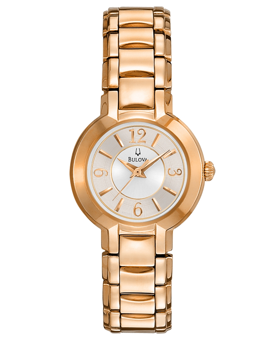 Bulova Watch, Womens Rose Gold Tone Stainless Steel Bracelet 27mm