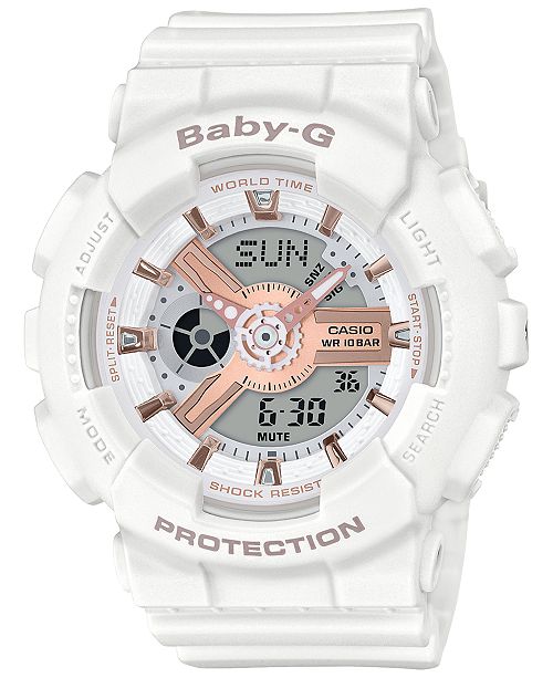G Shock Women S Analog Digital White Resin Strap Watch 43 4mm Reviews Watches Jewelry Watches Macy S