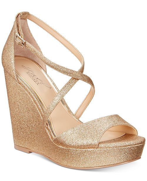 Jewel Badgley Mischka Averie Evening Wedge Sandals Reviews Heels Pumps Shoes Macy S