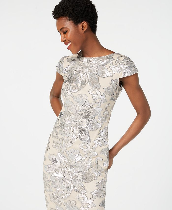 Calvin Klein Embellished Cowl-Back Gown & Reviews - Dresses - Women ...