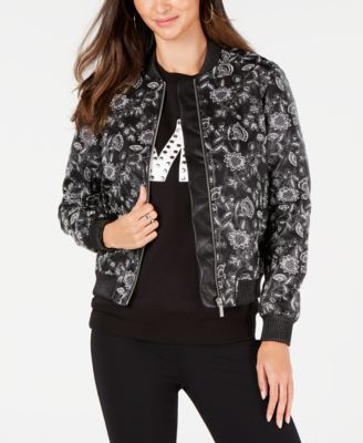 michael kors floral embroidered bomber jacket
