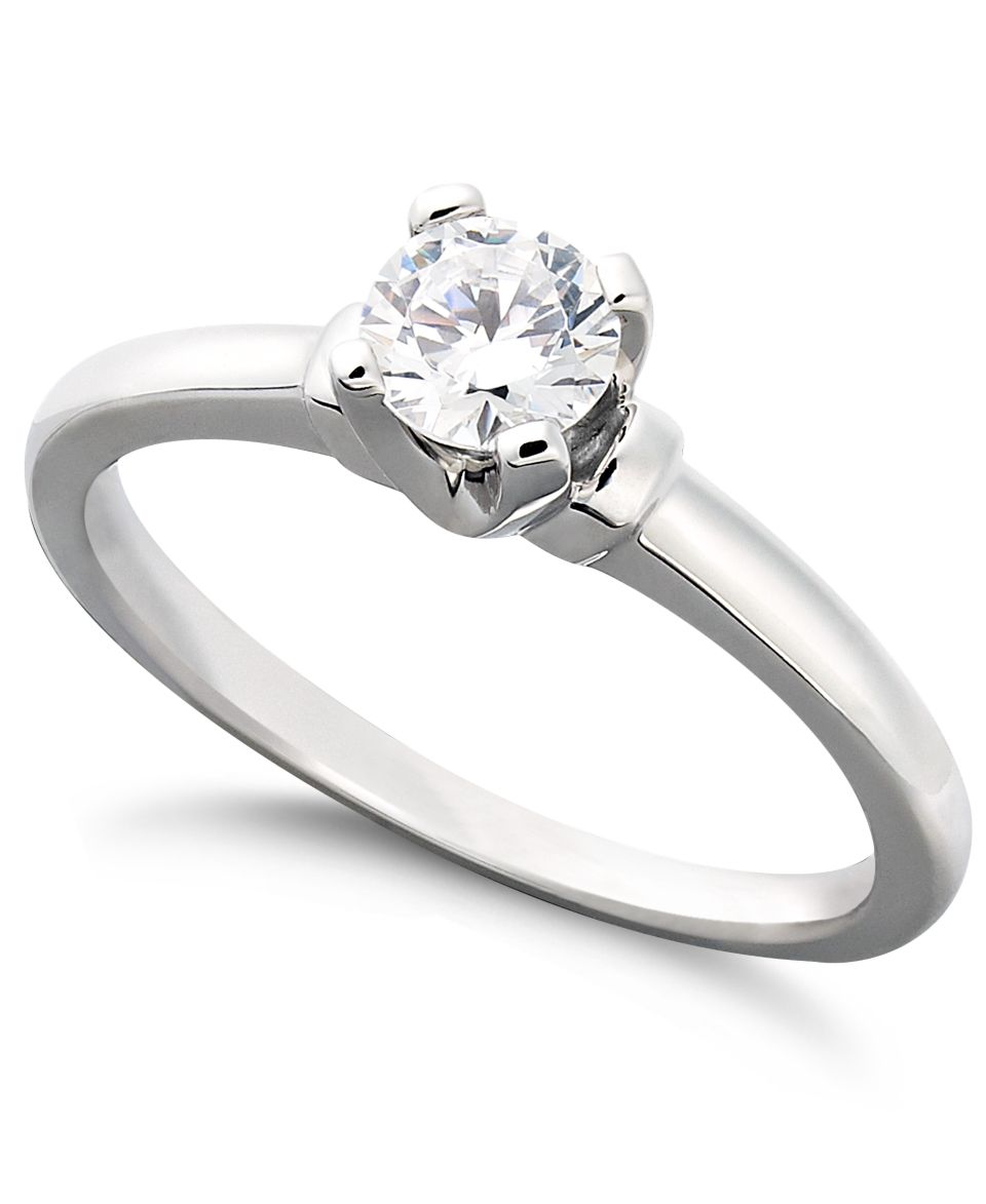 Juliet Diamond Ring, 14k White Gold Certified Diamond Solitaire Ring